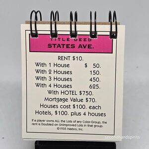 Hand-Assembled Monopoly-Themed Mini Journal - States Ave